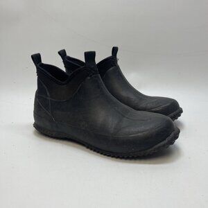 Bliss Rain Low Top Slip On Booties Black Womens Size 38 Rubber Waterproof